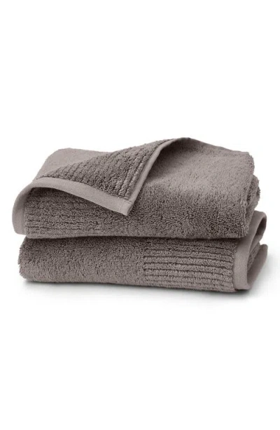 Boll & Branch Set Of 2 Ultraplush Organic Cotton Hand Towels In Gray
