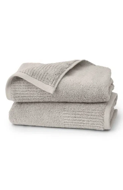 Boll & Branch Set Of 2 Ultraplush Organic Cotton Hand Towels In Gray