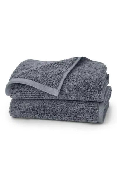 Boll & Branch Set Of 2 Ultraplush Organic Cotton Hand Towels In Gray