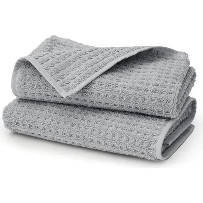 Boll & Branch Set Of 2 Waffle Organic Cotton Hand Towels In Gray