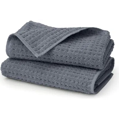 Boll & Branch Set Of 2 Waffle Organic Cotton Hand Towels In Gray