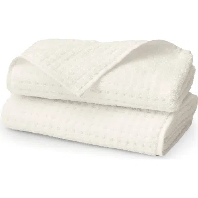 Boll & Branch Set Of 2 Waffle Organic Cotton Hand Towels In White