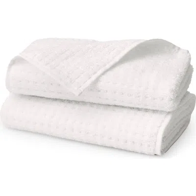 Boll & Branch Set Of 2 Waffle Organic Cotton Hand Towels In White