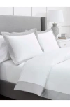 Boll & Branch Signature Colorblock Organic Cotton Duvet Cover & Sham Set In White/pewter