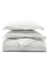 Boll & Branch Signature Curved Edge Duvet Cover & Shams Set In White/white