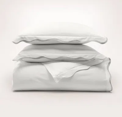 Boll & Branch Signature Embellished Duvet Set In White