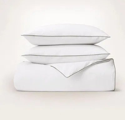 Boll & Branch Signature Embellished Duvet Set In White