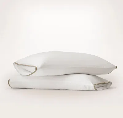 Boll & Branch Signature Embellished Pillowcase Set In White