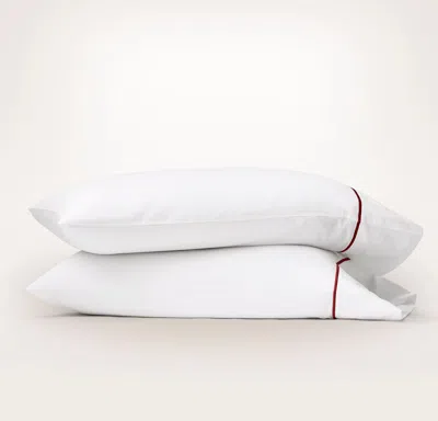 Boll & Branch Signature Embellished Pillowcase Set In White