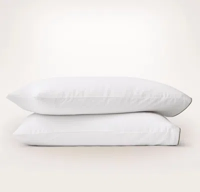 Boll & Branch Signature Embellished Pillowcase Set In White