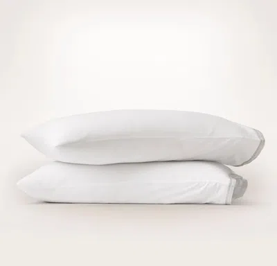 Boll & Branch Signature Embellished Pillowcase Set In White