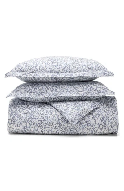 Boll & Branch Signature Garden Print Hemmed Organic Cotton Duvet Cover & Shams Set In Bay