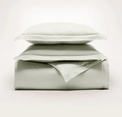 Boll & Branch Signature Hemmed Duvet Set In Green