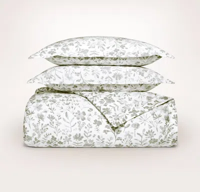 Boll & Branch Signature Hemmed Duvet Set In Green