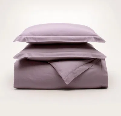 Boll & Branch Signature Hemmed Duvet Set In Purple
