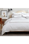 Boll & Branch Signature Hemmed Duvet Set In White/pewter