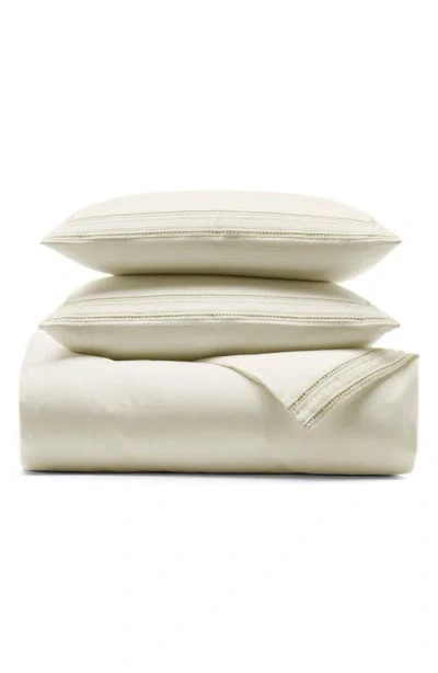 Boll & Branch Signature Ladder Stitch Duvet Cover & Shams Set In White/mineral