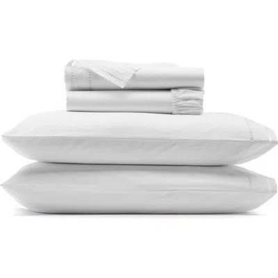 Boll & Branch Signature Ladder Stitch Organic Cotton Sheet Set In White/white
