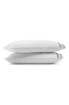 Boll & Branch Signature Ladder Stitch Set Of 2 Organic Cotton Pillowcases In White/mineral