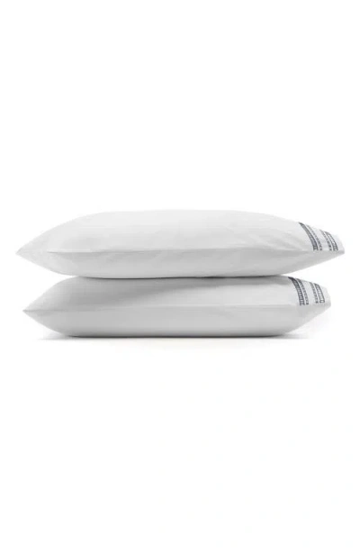 Boll & Branch Signature Ladder Stitch Set Of 2 Organic Cotton Pillowcases In White/mineral