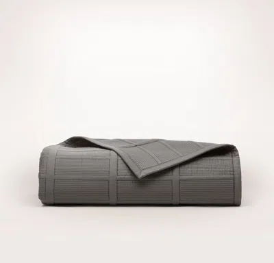Boll & Branch Signature Modern Grid Quilt In Gray