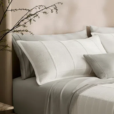 Boll & Branch Signature Modern Grid Standard Sham In White
