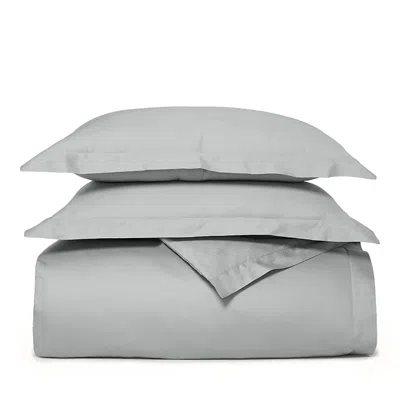 Boll & Branch Signature Organic Cotton Hemmed Duvet Cover Set, Full/queen In Gray
