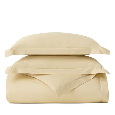 Boll & Branch Signature Organic Cotton Hemmed Duvet Cover Set, Full/queen In Yellow