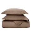 Boll & Branch Signature Organic Cotton Hemmed Duvet Set, Full/queen In Brown