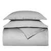 Boll & Branch Signature Organic Cotton Hemmed Duvet Set, Full/queen In Pewter
