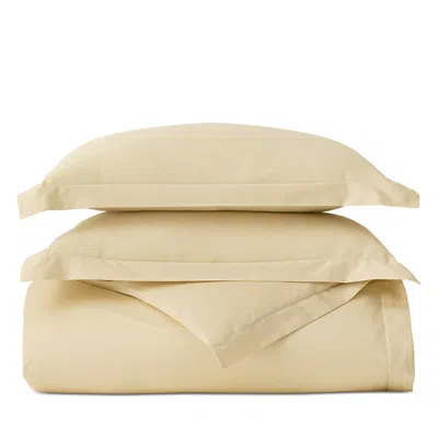 Boll & Branch Signature Organic Cotton Hemmed Duvet Set, King/california King In Yellow