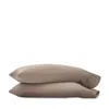 Boll & Branch Signature Organic Cotton Hemmed Pillowcase Set, King In Brown