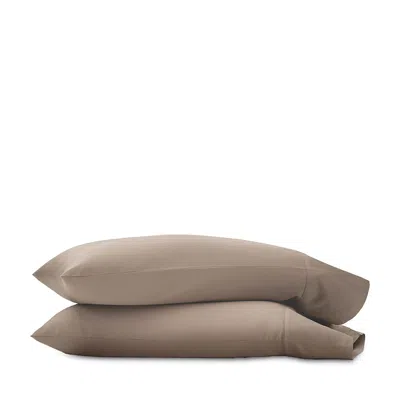 Boll & Branch Signature Organic Cotton Hemmed Pillowcase Set, Standard In Brown