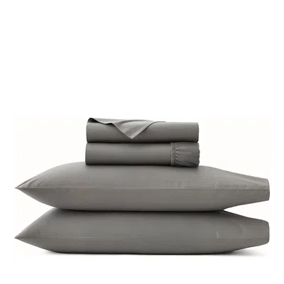Boll & Branch Signature Organic Cotton Hemmed Sheet Set, King With Standard Pillowcases In Gray