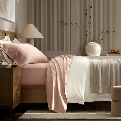 Boll & Branch Signature Organic Cotton Hemmed Sheet Set, Twin In Pink