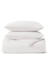 Boll & Branch Signature Piped Edge Duvet Set In White