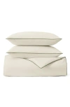 Boll & Branch Signature Piped Edge Duvet Set In White