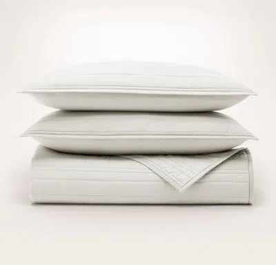 Boll & Branch Signature Stripe Quilt Set In Gray
