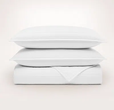 Boll & Branch Signature Stripe Quilt Set In White