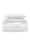 Boll & Branch Signature Triple Pleat Duvet Cover & Sham Set In White/ Pewter