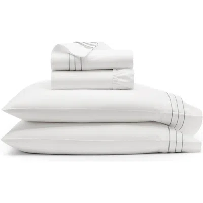 Boll & Branch Signature Triple Pleat Organic Cotton Sheet Set In White/ Shore