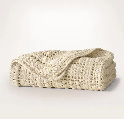 Boll & Branch Summer Crochet Throw Blanket In Neutral