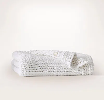 Boll & Branch Superloop Throw Blanket In White