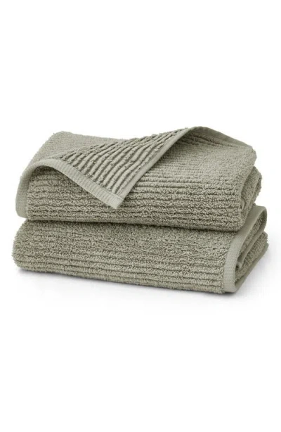 Boll & Branch Turkish Rib Set Of 2 Hand Towels In Gray