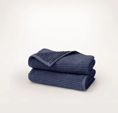 Boll & Branch Turkish Ribbed Hand Towels (pair) In Blue