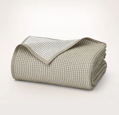Boll & Branch Waffle Bed Blanket In Green