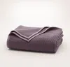 Boll & Branch Waffle Bed Blanket In Purple