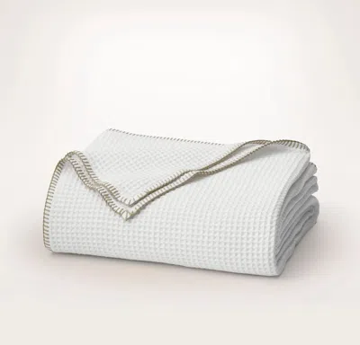 Boll & Branch Waffle Bed Blanket In White