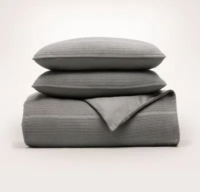 Boll & Branch Waffle Duvet Set In Gray
