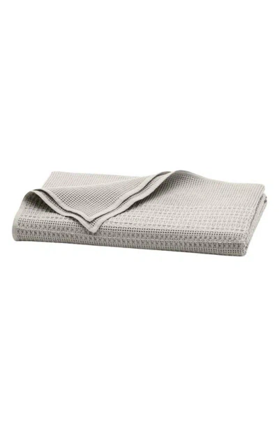 Boll & Branch Waffle Mixed Stripe Throw Blanket In Pewter